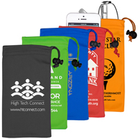 Spot Color Microfiber Drawstring Pouch For Cell Phones, Eyeglasses and Other Accessories